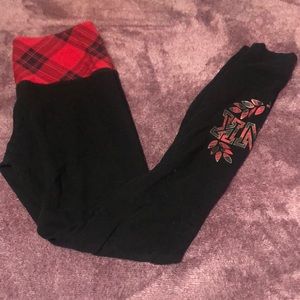 high waisted pink leggings size small